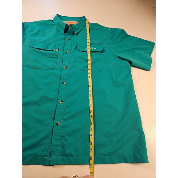 Habit fishing shirt men's XL Short Sleeve Vented performance teal button up - Picture 8 of 8